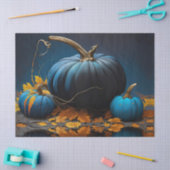 Blauwe maan pompoenen en herfstbladeren tissuepapier (Craft)