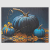 Blauwe maan pompoenen en herfstbladeren tissuepapier (Voorkant)