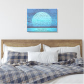 Blauwe Maan Rising op Canvas Afdruk (Insitu (Slaapkamer))