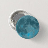Blauwe maan ronde button 3,2 cm (Voorkant /achterkant)