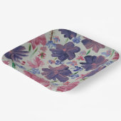 Blauwe Maan Roos Bloemen, 9" Vierkante Papier Bord (Gebogen)