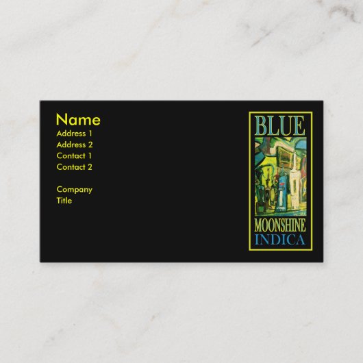 BLAUWE MAAN SCHIJN INDICA VISITEKAARTJE (Voorkant)