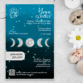 Blauwe maan ster Yoga instructeur studio klassen Flyer
