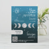 Blauwe maan ster Yogaleraar studio lessen Kaart (Staand voorkant)