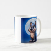 Blauwe Maan Wolf Koffiemok (Voorkant rechts)