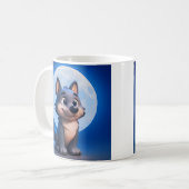 Blauwe Maan Wolf Koffiemok (Voorkant links)