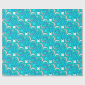 Blauwe maan wolken patroon cadeaupapier (Vlak)