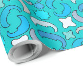 Blauwe maan wolken patroon cadeaupapier (Rol Hoek)