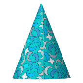 Blauwe maan wolken patroon feesthoedjes (Achterkant)