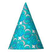 Blauwe maan wolken patroon feesthoedjes (Voorkant)