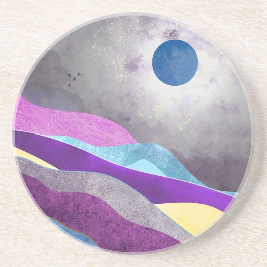 Blauwe Maan Zandsteen Onderzetter (Voorkant)