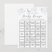 Blauwe Maan Zoek de Gast Baby Bingo Spelkaart Kaart (Voorkant / Achterkant)