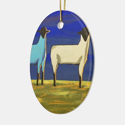 Blauwe maandag keramisch ornament (Links)