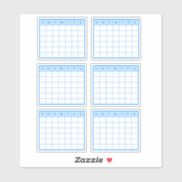 Blauwe Maandkalender Sticker