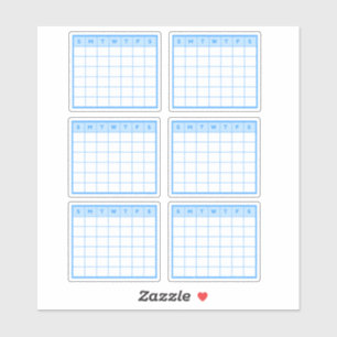 Blauwe Maandkalender Sticker