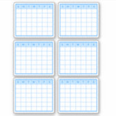 Blauwe Maandkalender Sticker (Voorkant)