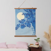 Blauwe Maanverlichte Boom: Japanse Kersenbloesem N Hangend Wandkleed (Slaapkamer)