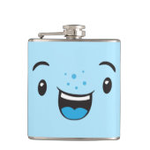 Blauwe maatkolf van Kawaii Face Heupfles (Voorkant)