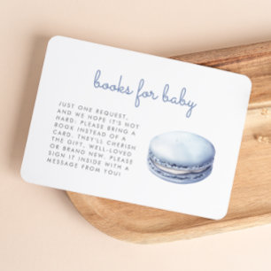Blauwe Macaron Baby Shower Boeken Bijgevoegde Kaar Informatiekaartje