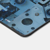 Blauwe Machinerie Mechanische Robotachtige Grappig Bureaumat (Hoek)