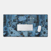 Blauwe Machinerie Mechanische Robotachtige Grappig Bureaumat (Keyboard & Muis)