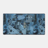 Blauwe Machinerie Mechanische Robotachtige Grappig Bureaumat (Voorkant)