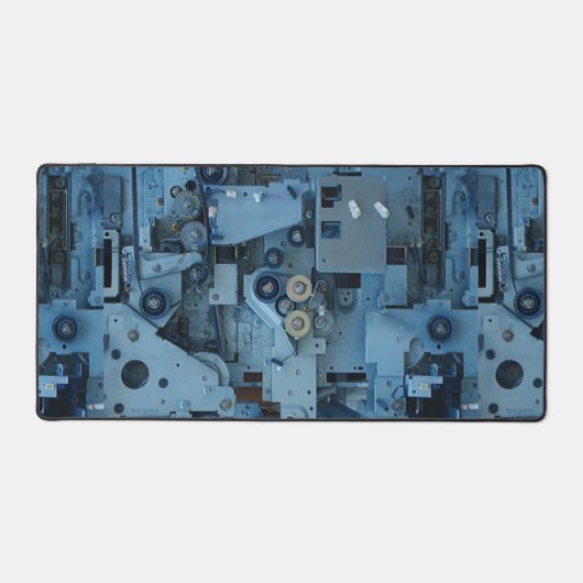 Blauwe Machinerie Mechanische Robotachtige Grappig Bureaumat (Voorkant)