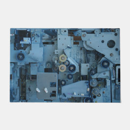 Blauwe Machinerie Mechanische Robotachtige Grappig Deurmat