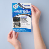 Blauwe Macht Wassen Druk Wassen Huis Schoonmaken Flyer (Hand)