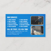 Blauwe Macht Wassen Druk Wassen Huis Schoonmaken Visitekaartje (Achterkant)