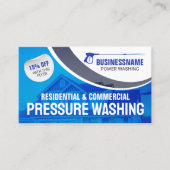 Blauwe Macht Wassen Druk Wassen Huis Schoonmaken Visitekaartje (Voorkant)