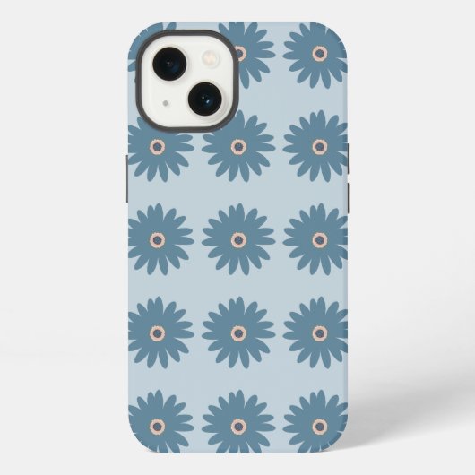 Blauwe Madelief iPhone Hoesje (Achterkant)
