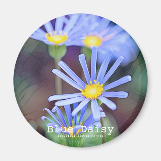 Blauwe Madelief Magneet (Voorkant)
