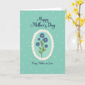 Blauwe Madelief Moeders Liefde Kaart (Gele Bloem)