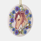 Blauwe Madelief Paard ornament (Rechts)