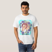 Blauwe Madelief Paard T-shirt (Voorkant volledig)
