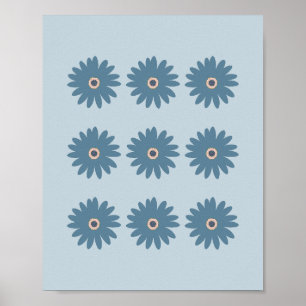 Blauwe Madelief Poster