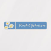 Blauwe Madelief & Retro Gestreepte Waterdichte Kin Labels (Design 1)