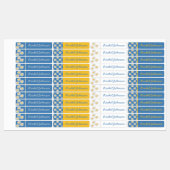 Blauwe Madelief & Retro Gestreepte Waterdichte Kin Labels (Vel)