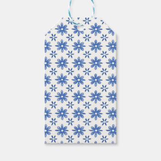 Blauwe Madelief Tuinpatroon Cadeautags Cadeaulabel
