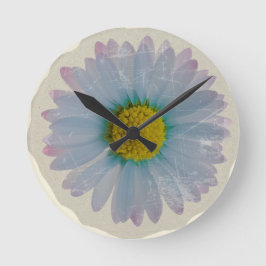 Blauwe Madelief - Vintage Boerderijdecoratie Ronde Klok