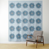 Blauwe Madelief Wandkleed (In situ)