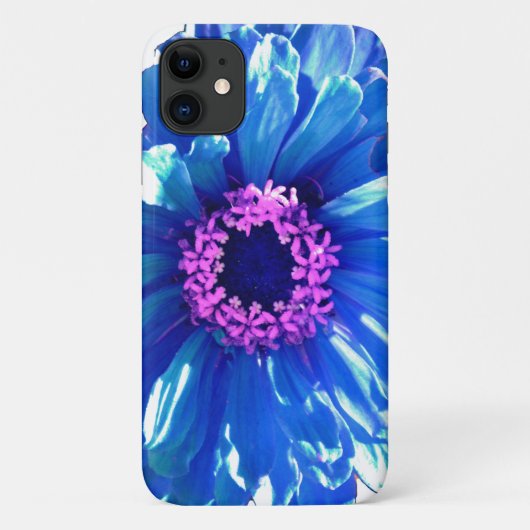 Blauwe madeliefje blauw bloemenzonnebloem foto Case-Mate iPhone case (Achterkant)