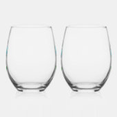 Blauwe madeliefje en vlinder wijnglas set wijnglas zonder voet (Links)