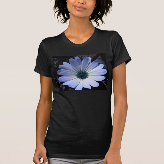 Blauwe Madeliefjes Bloem Dames T-shirt (Voorkant)
