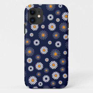 Blauwe madeliefjes bloemenachtergrond Case-Mate iPhone case