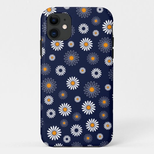 Blauwe madeliefjes bloemenachtergrond Case-Mate iPhone case (Achterkant)