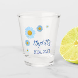 Blauwe Madeliefjes Bloemige Bruids Bruiloft Shot Glas