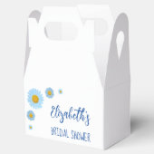 Blauwe Madeliefjes Bloemige Bruids-Shower Bedankdoosjes (Geopend)