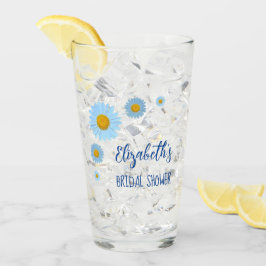 Blauwe Madeliefjes Bloemige Bruidsborrel Glas
